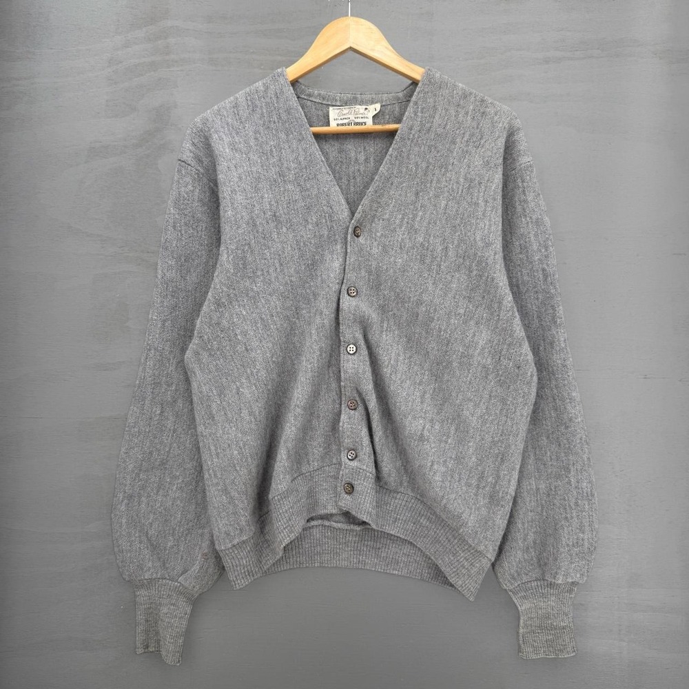 Vintage Arnold Palmer Cardigan Sweater Grey Alpaca Wool Blend Vintage 60s Large